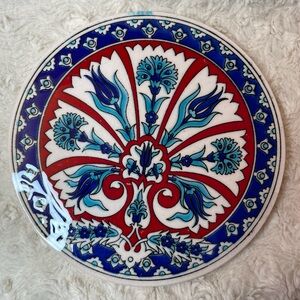 Rare Vintage 1970’s Round Ceramic Tile Trivet/Coaster